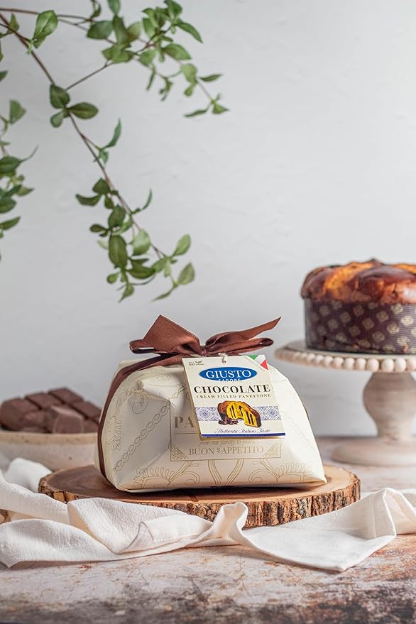 Giusto Sapore Authentic Italian Panettone Filled with Chocolate Cream - New and Imported from Italy Family Owned - 28.21 oz