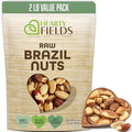 Hearty Fields - Raw Brazil Nuts Unsalted No Shell Whole (32 Oz - 2 LB) Wholesome In Nature - Hearty In Nurture Healthy Protein Food Snack Food Assortments