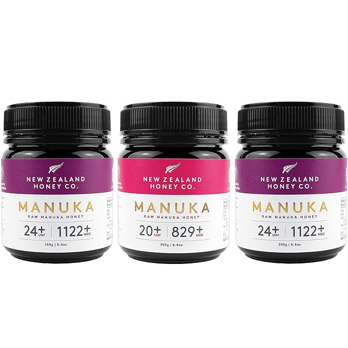 Raw Manuka Honey Bundle - New Zealand Honey Co. UMF 24+ / UMF 20+ UMF Certified / 8.8oz
