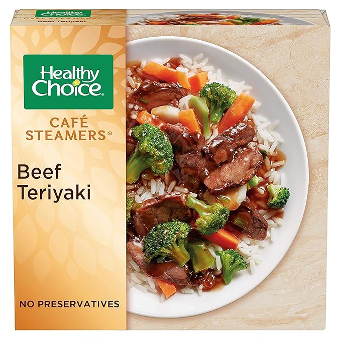 Healthy Choice Beef Teriyaki - Tender Beef Strips - Rice Carrots Broccoli and Water Chestnuts in a Sweet Teriyaki Sauce - 8 Pack (9.5 Oz Each) - Ready Set Gourmet Donate a Meal Program