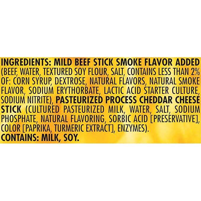Slim Jim Beef 'N Cheese Smoked Meat Sticks Mild Flavor High Protein Easter Basket Stuffer for Men 3.0 oz. (18 Count)