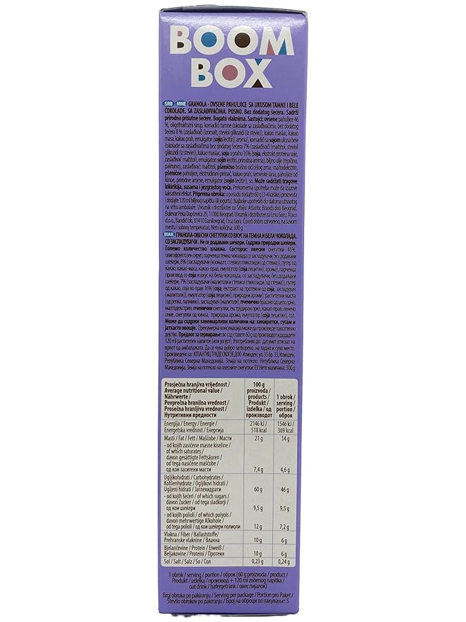 BOOM BOX High Protein Chocolate Oat Granola - 300g Energizing and Indulgent Breakfast (300G Muesli - double chocolate)