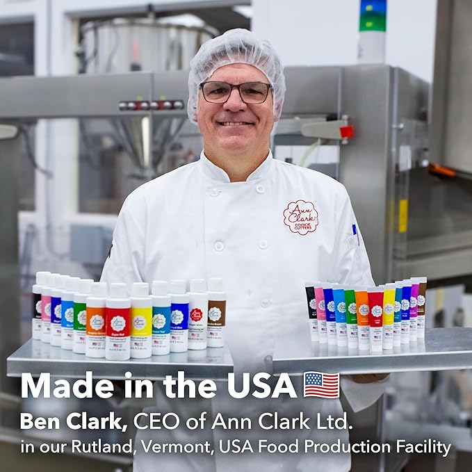 Ann Clark Professional-Grade Gel Food Coloring Made in USA .7 oz 12 Colors