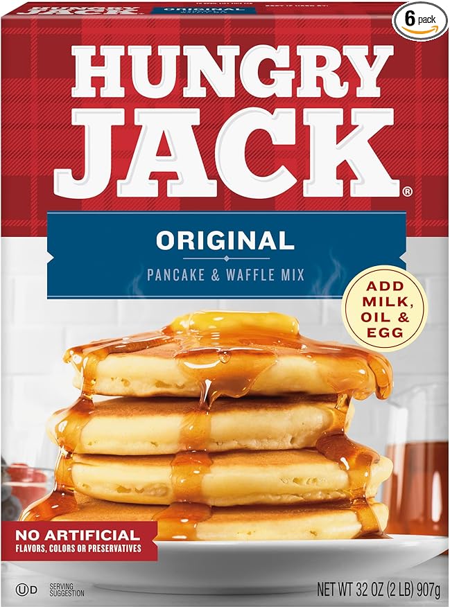 Hungry Jack Original Pancake and Waffle Mix 32 Ounce (Pack of 6)