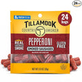 Tillamook Country Smoker Pepperoni Smoked Sausages 0.9 oz 24 Count Made with Beef &amp Pork Real Hardwood Smoked Protein-Packed Satisfying Taste On-the-Go Snacking