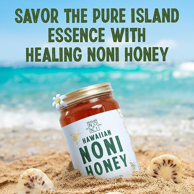 Healing Noni - Hawaiian Honey - All-Natural - 1-Pack Glass Jar 48oz