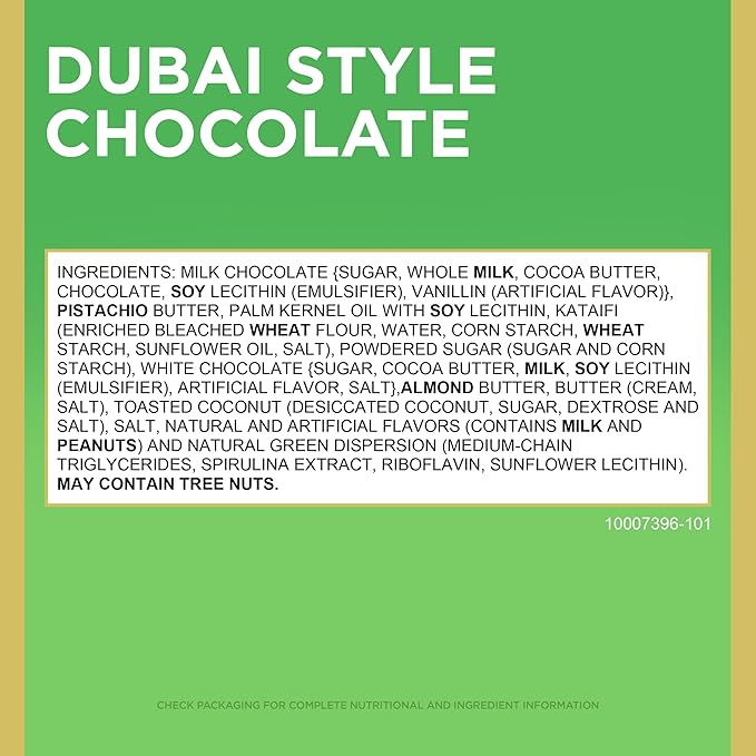 Russell Stover Dubai Style Pistachio &amp Kataifi In Milk Chocolate Candy Bar 1.1 Oz. (Pack of 18)