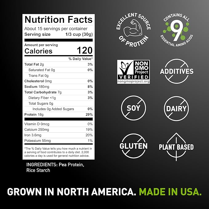PURIS Pea Protein Crisps – Plant-Based Crunch | 18g Protein Per Serving | Non-GMO Gluten-Free Soy-Free | No Sugar | Clean Label Inclusion for Snacks Bars &amp Baking | Made in USA | Unflavored | 1 l