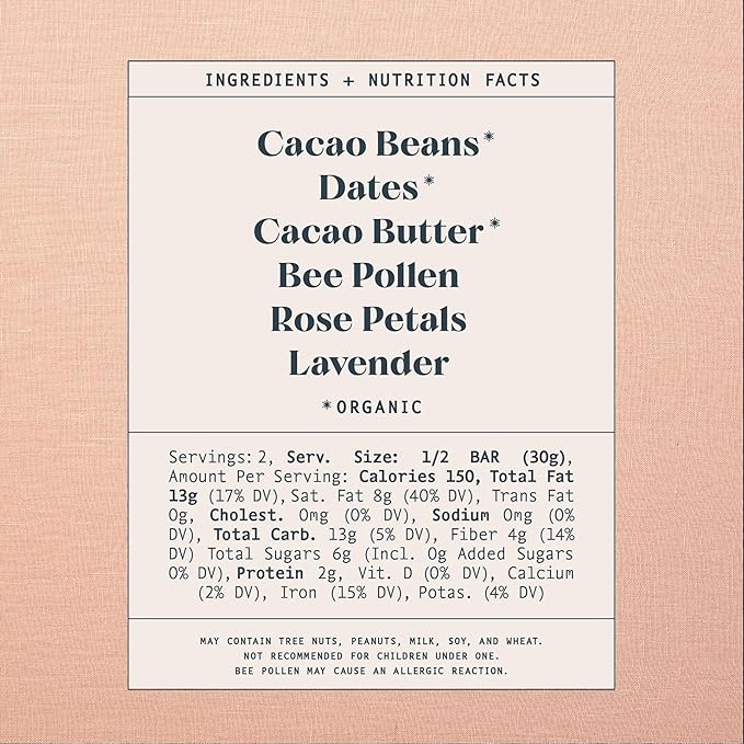 Spring &amp Mulberry Dark Chocolate Bars – Healthy Chocolate Date-Sweetened - Lavender Rose 3 Pack