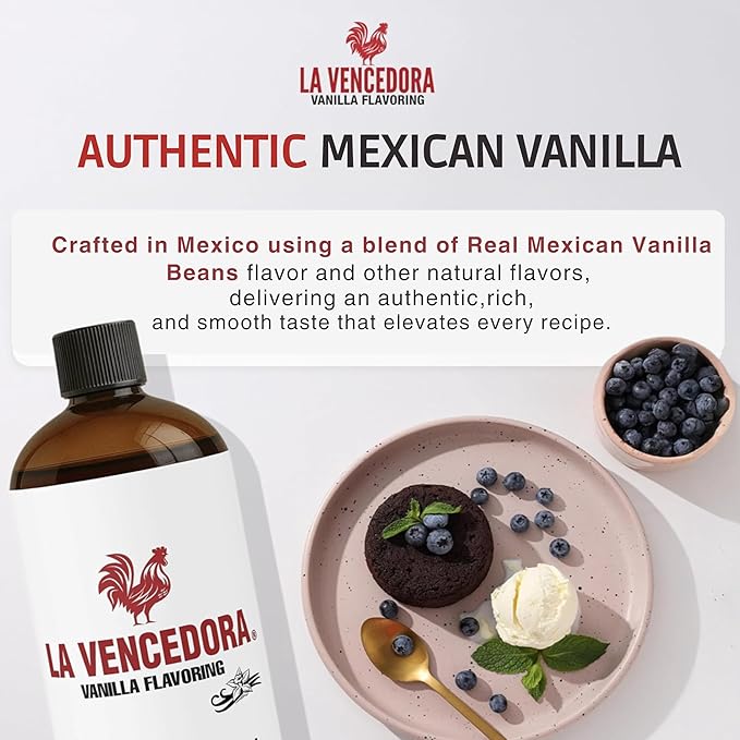 La Vencedora Mexican Vanilla – Large 32oz Bottles (Pack of 2) – Traditional Vanilla Flavoring for Baking Cooking &amp Desserts – Made in Mexico