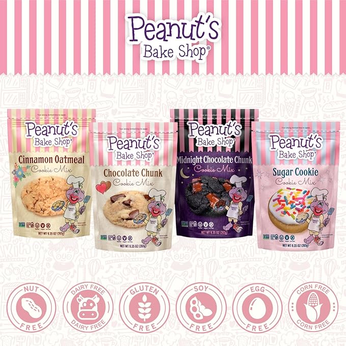 Peanut's Bake Shop - Vegan and Gluten-Free Cookie Mix | Non-GMO Kosher Cookie Mixes for Decadent Treats (Variety Pack - 4 Pack)