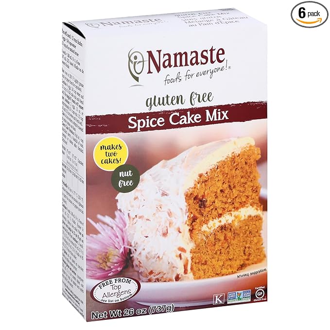 Namaste Foods Spice Cake Mix (Wheat Free Gluten Free Dairy Free) 26 oz (Pack of 6)
