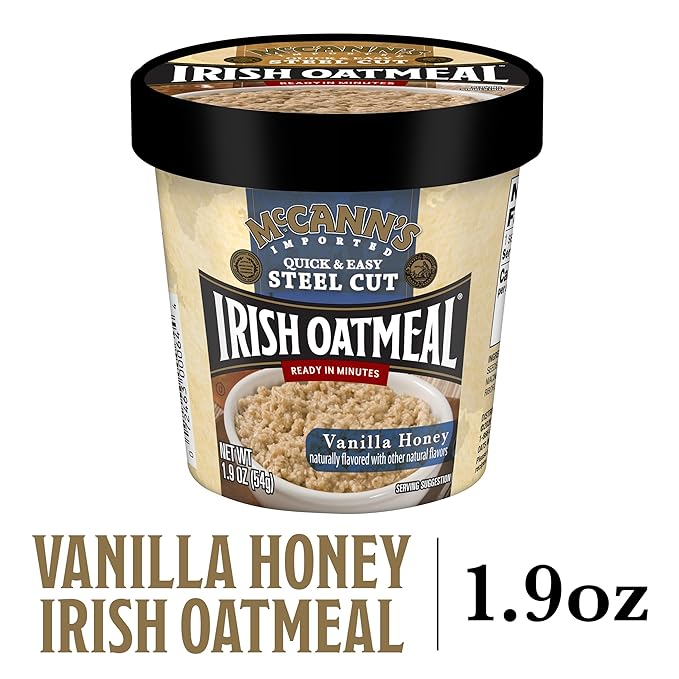 McCann's Irish Oatmeal Instant Oatmeal Cup Vanilla Honey 1.9 Ounce (Pack of 12)