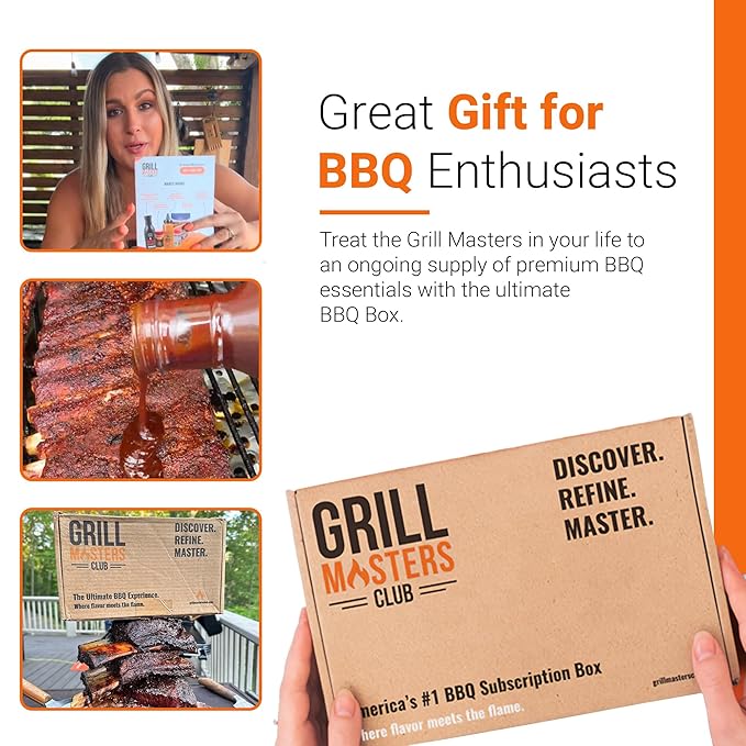 Grill Masters Club Low &amp Slow Bro BBQ Box | Premium BBQ Spices Sauces and Seasoning for the Ultimate Grill Master | Essential for Cooking Grilling and Smoking | Perfect Grill Gift for Men &amp