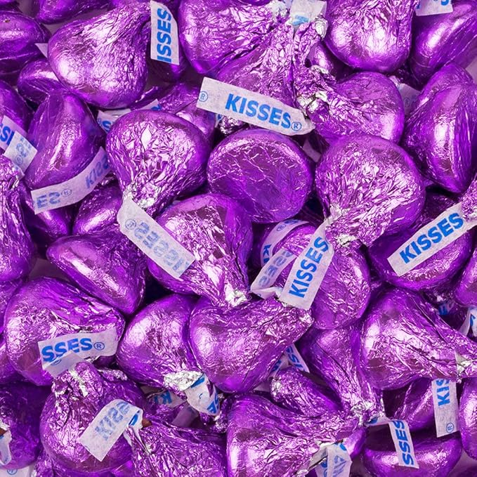 180 Pcs Purple Candy Hershey's Kisses Milk Chocolate (1.8 lbs)