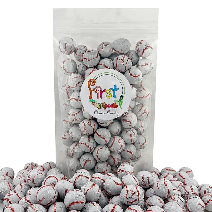 FirstChoiceCandy Milk Chocolate Foil Wrapped Balls (Baseballs 1 Pound (Pack of 1))