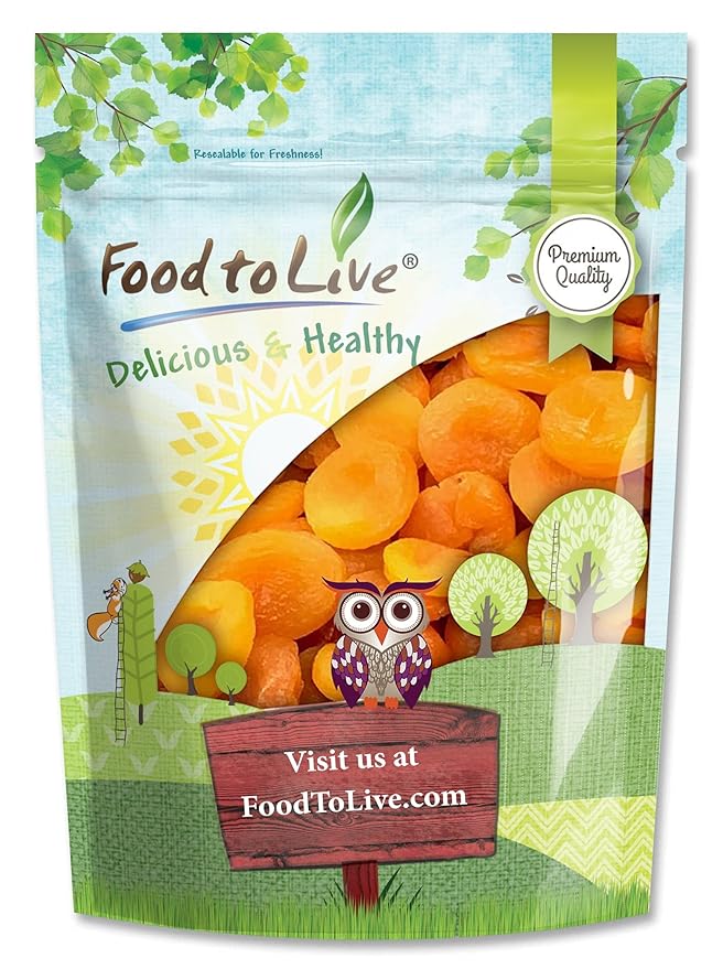 Food to Live - Dried Apricots 2 Pounds Kosher Vegan Bulk Product of Turkey