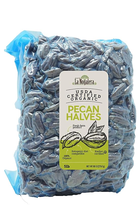 Organic Pecan Halves Bundle – 2 lb + 5 lb Bags (7 lbs Total) | USDA Certified Organic Pecans | Fresh Natural Bulk Nuts for Snacking Baking &amp Cooking
