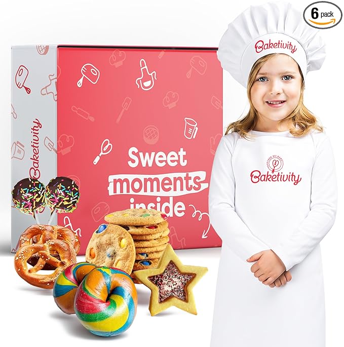 Baketivity 6-Month Baking Subscription Kit for Kids – Pre-Measured Ingredients Step-by-Step Recipes Bake-Along Videos and Hands-On Learning – Fun Gift for Boys &amp Girls