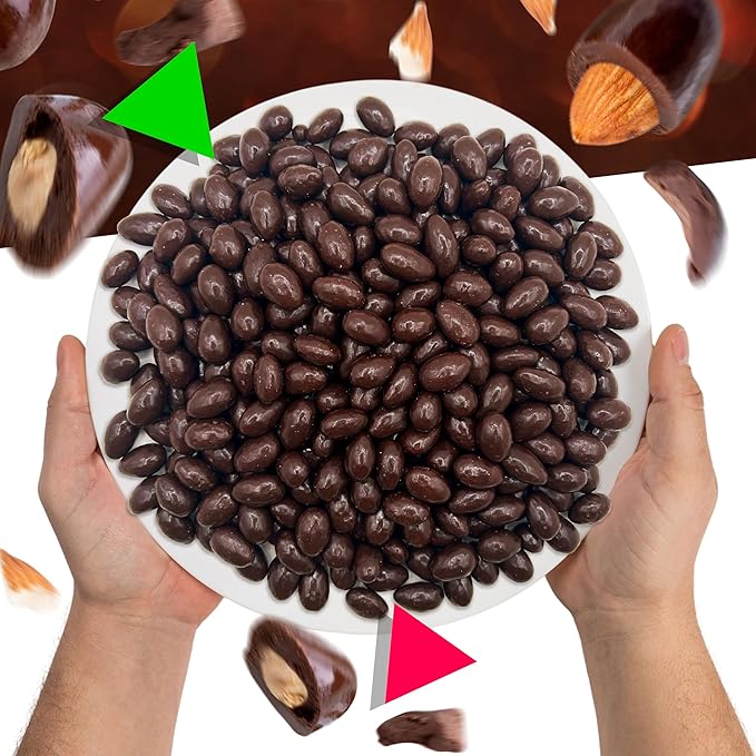 Dark Chocolate Covered Almonds | 2 Lb Bulk Bag | Roasted Chocolate Covered Nuts | Crunchy Office Candy Snack | Gourmet Party Favor &amp Gift Basket Filler