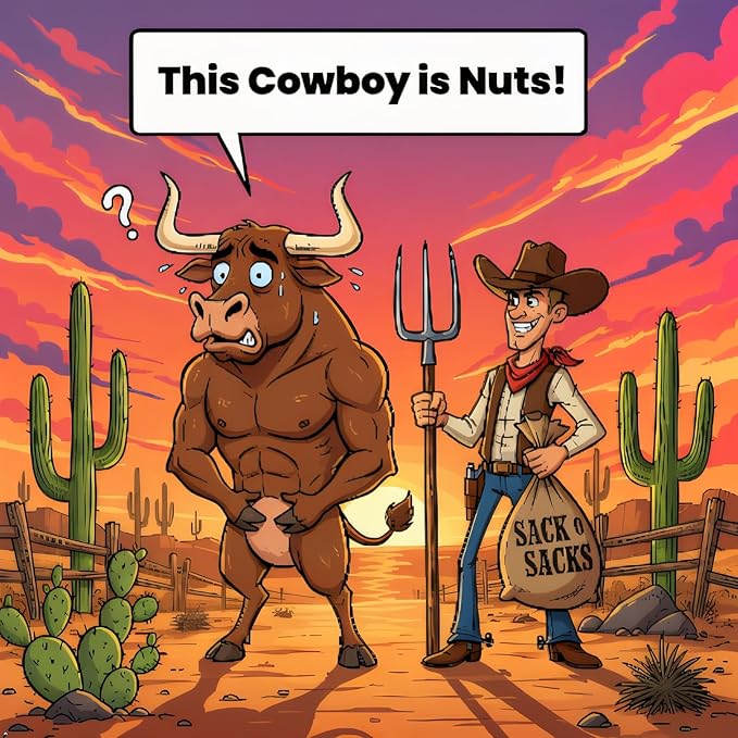 Boston Brisket Works Cowboy Caviar – Real Bull Testicle Jerky – Exotic Rocky Mountain Oysters – Ultimate Prank Gift for Men Gag Stocking Stuffer &amp Viral Food Challenge – Handcrafted in USA