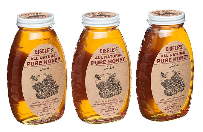Eisele's Pure Honey - 1 Pound Glass Jar - 3 Pack