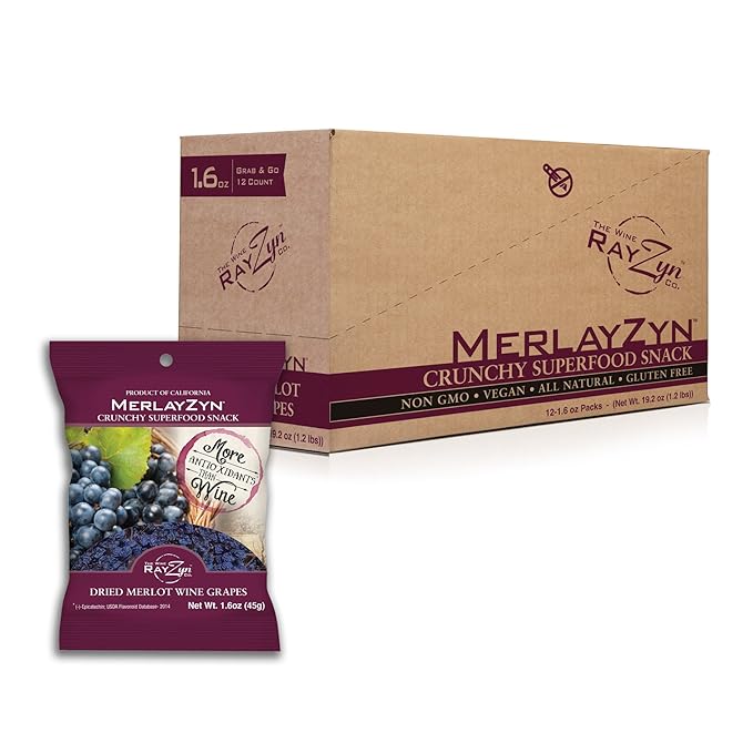 Wine RayZyn® MerlayZyn® | Nature's Most Antioxidant-Rich Superfood for a Healthy Heart and Life | Made from Dried California Merlot Wine Raisins®| Alcohol-Free with the Health Benefits of a Glass of W
