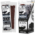 ICON Meats Elk and Beef Jerky Steak Strips Savory Flavor 8 High Protein Snacks Packs 2 Strips per Pack Low Sugar Gluten Free Natural USDA Inspected Made in the USA Gifts for Him