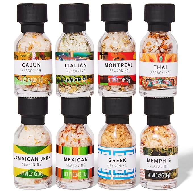 Thoughtfully Gourmet Global Spice Collection Gift Set International Seasonings Set Flavors Include Greek Italian Mexican Cajun Seasoning &amp More Spice Set of 8