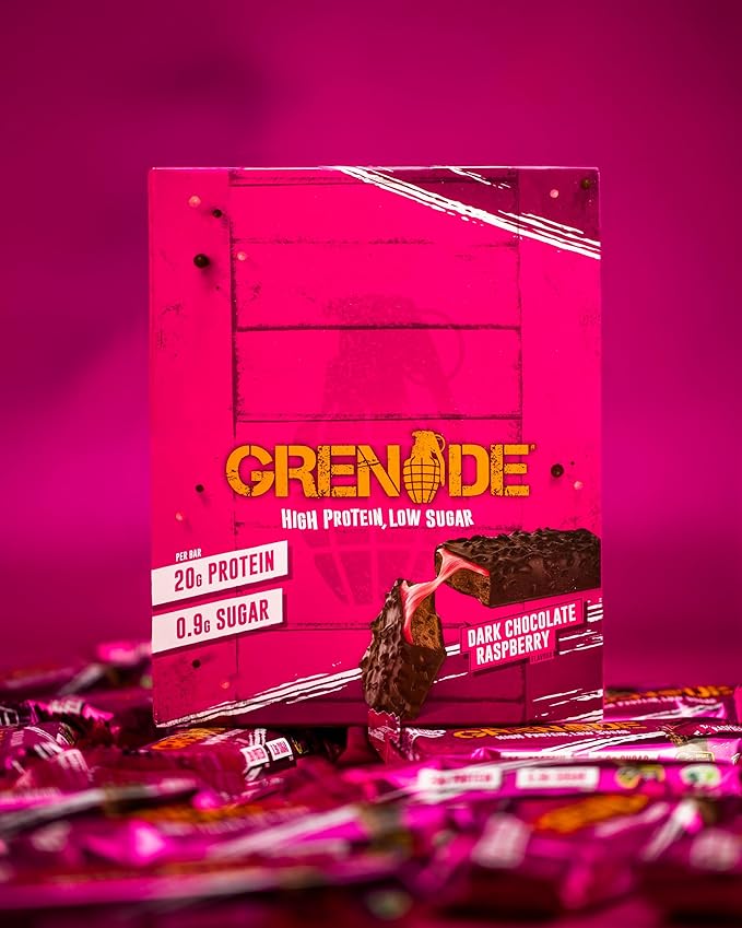 Grenade High Protein Bar - Dark Chocolate Raspberry 12 x 60 g