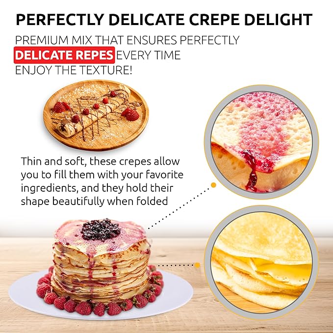 OldSoul Professional Crepe Mix | Dough Mix | Vanilla Flavour | 30 Lbs | 216 Crepes (30 Lbs Gluten Free &amp Vegan)