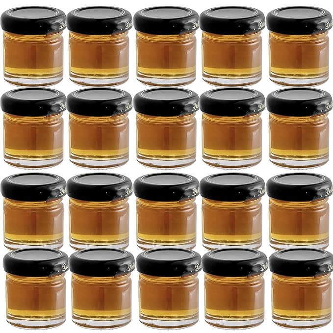 Pure Honey Mini Jars – 1.1 oz Each (Pack of 16) – 100% Natural Honey – Individual Glass Jars for Tea Breakfast Travel Restaurants &amp Gift Baskets