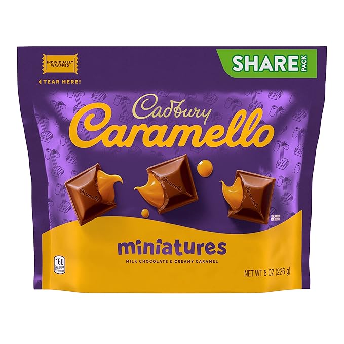CADBURY CARAMELLO Miniatures Milk Chocolate Caramel Candy Share Packs 8 oz (8 Count)