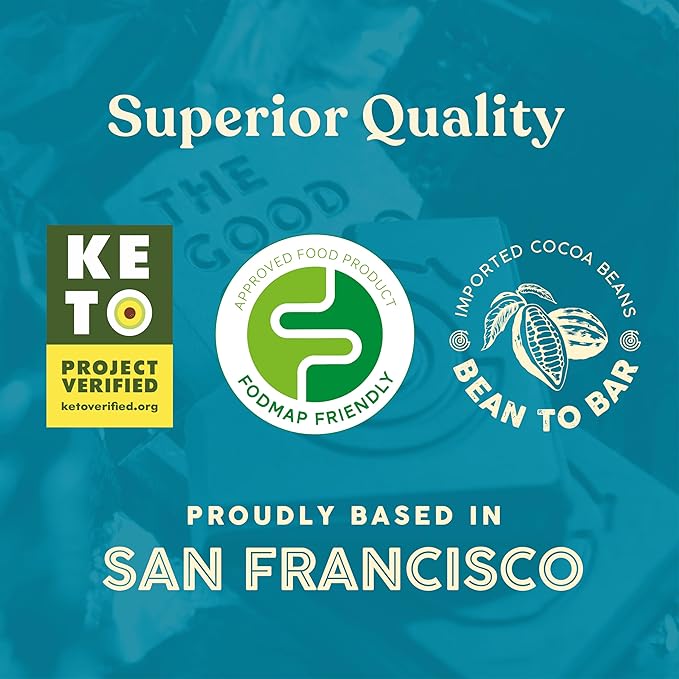 The Good Chocolate - Keto Milk Chocolate Style Squares 80% Less Sugar Lower Net Carb Snack Lower Calorie Creamy Chocolate Candy 24 Square Family Pack