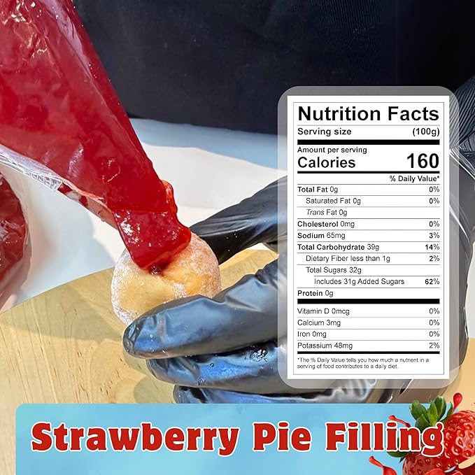 Jeynuuss Pastry Filling 3-Pack 2 Pounds Bags Raspberry Filling for Cakes Strawberry Filling for Cakes Bavarian Cream Filling Strawberry Pie Filling Raspberry Pie Filling Cheesecake Filling Cake Filli