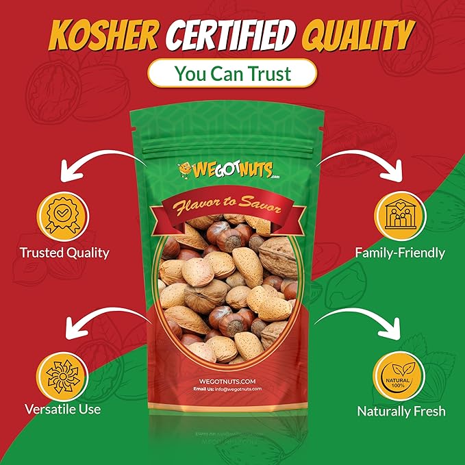 Deluxe Mixed Nuts In-Shell 3 Pounds(48oz) | Raw and Unsalted | Fresh Snack Mix | Healthy and Delicious Nuts Mix | Kosher Friendly Mixed Nuts We Got Nuts
