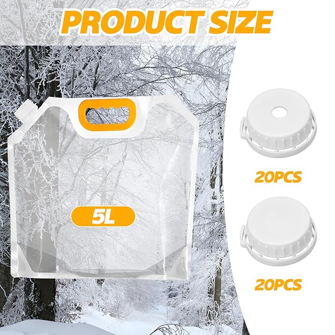 SiliFine 20 Pack Maple Syrup Collection Bags Replacement Bags Include 20 Perforated Lids and 20 Non-perforated Lids for Experts or Beginners Maple Birch Syrup Collection Supplies