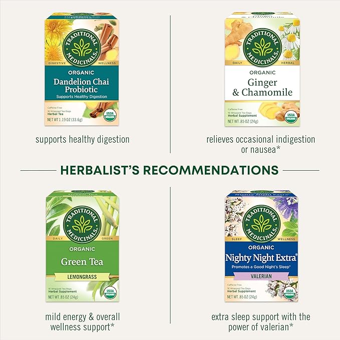 Traditional Medicinals Tea Organic Chamomile &amp Lavendar Stress Relief 96 Tea Bags (6 Pack)