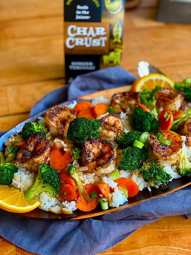 Char Crust Dry-Rub Seasonings Ginger Teriyaki | All-in-one seasonings | Perfect for Chicken Seafood Wings Pork | Signature Crust that Seals in the Juices 20 Oz Jar (Pack of 1)