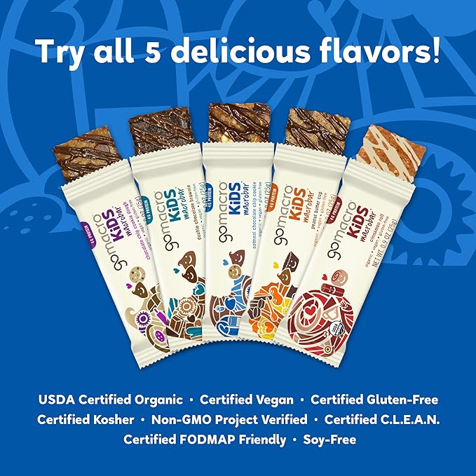 GoMacro MacroBar Organic Vegan Protein Bars - Mint Chocolate Chip &amp Oatmeal Chocolate Chip (2.3 Ounce Bars 12 Count) (Pack of 2)