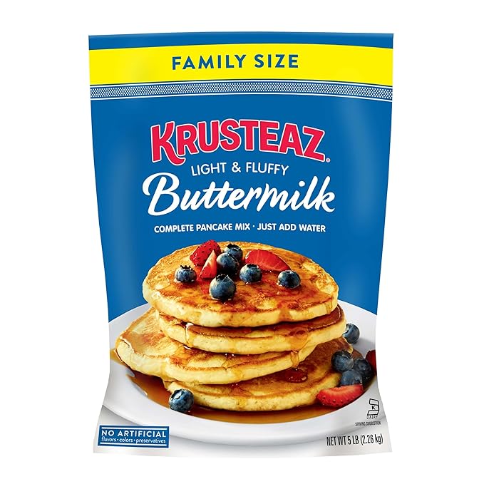 Krusteaz Complete Buttermilk Pancake and Waffle Mix Light &amp Fluffy 5 lb Bags (Pack of 6)