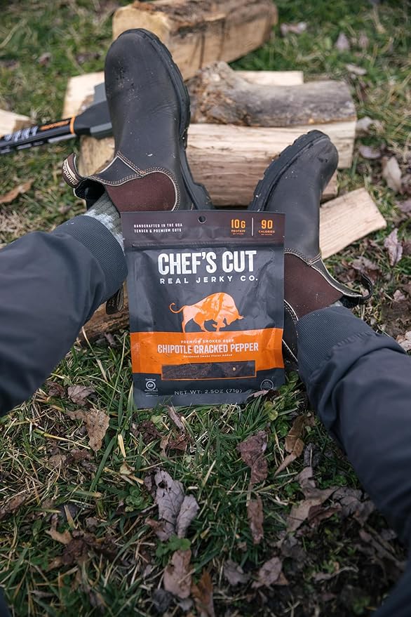 Chef's Cut Real Steak Chipotle Cracked Pepper Jerky 2.5 Ounce (4 Pack)