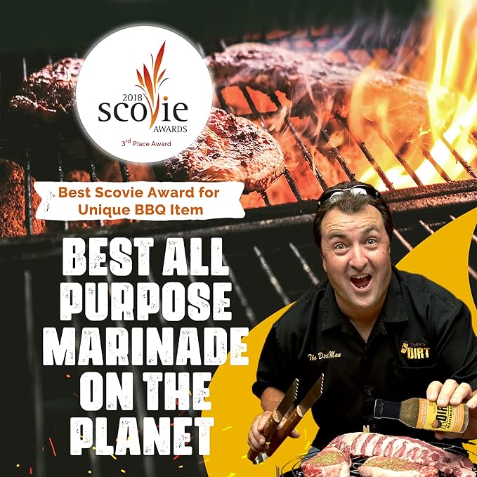 Todd’s DIRT - Original Marinade 12.50 oz 4 Bottles Pack Steak Pork Fish &amp Chicken Marinade Gourmet Marinade that’s GREAT ON EVERYTHING 100% All Natural With No MSG &amp Gluten-Free