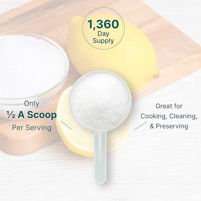 Citric Acid 6 Pounds | Fine Granular Powder Food Grade Bulk Supply – Potent Anhydrous Form – Versatile Flavor Enhancer Preservative Cleaning &amp Homemade Bath Bombs – Additive Free Non-GMO