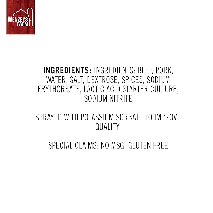 Wenzel’s Farm Spicy Sticks │Supports Active Lifestyles │ Flavorful Naturally Smoked │ High Protein Low Carb │ No MSG Fillers Binders Artificial Colors │ Gluten Free | 32 sticks (16 packs of 2)