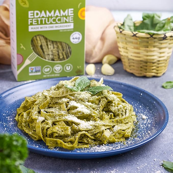 The Only Bean - Organic Edamame Fettuccine Pasta - High Protein Keto Friendly Gluten-Free Vegan Non-GMO Kosher Low Carb Plant-Based Bean Noodles - 8 oz (6 Pack)