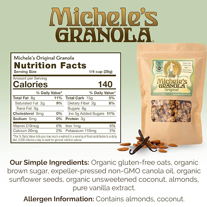 Michele's Granola Original and Salted Maple Pecan 36oz Resealable Bags Pack of 2
