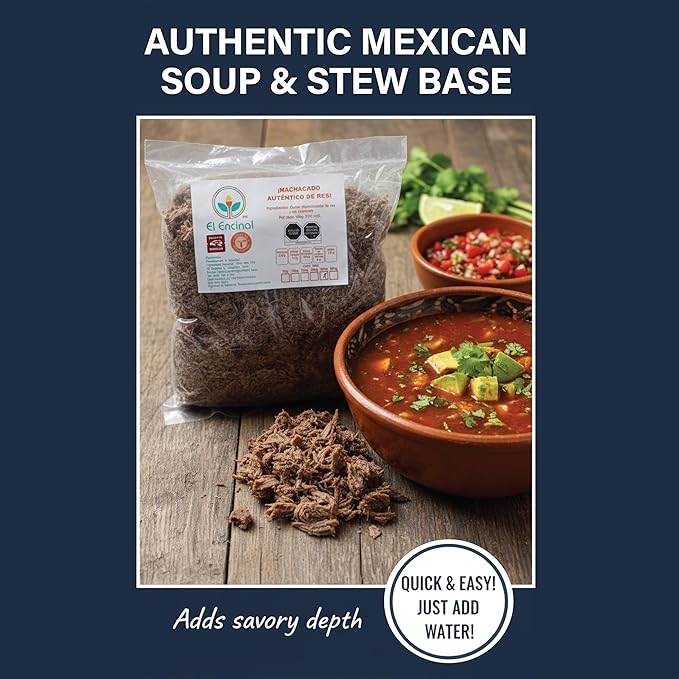 El Encinal Machacado Beef Dried Shredded Jerkey From Mexico Apodaca N.L. (8oz)