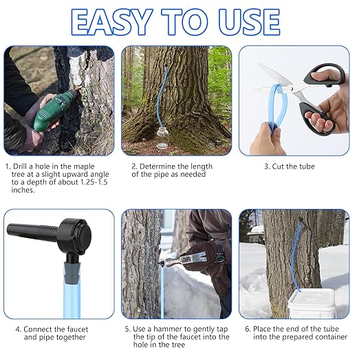 Maple Syrup Tapping Kit Upgrade Maple Taps Set Include (30) Maple Syrup Taps 66 -Ft Food Grade Tubing 1 Drill Bit Maple Tree Tapping Kit for Experts or Beginners (30 SET)