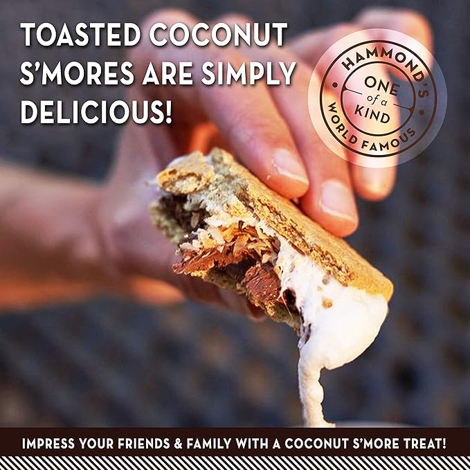 Hammond’s Candies Gourmet Marshmallows – Toasted Coconut | Great for Snacking Hot Chocolate S’mores Baking | Gluten-Free Kosher Handcrafted in the USA | 2 Pack